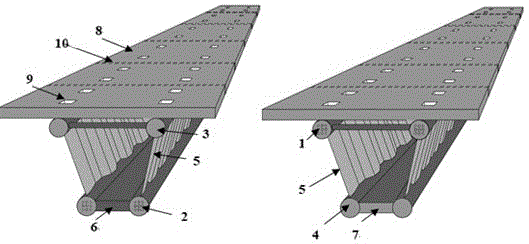 波形钢腹板-分段预应力钢管砼连续组合桥梁及施工方法