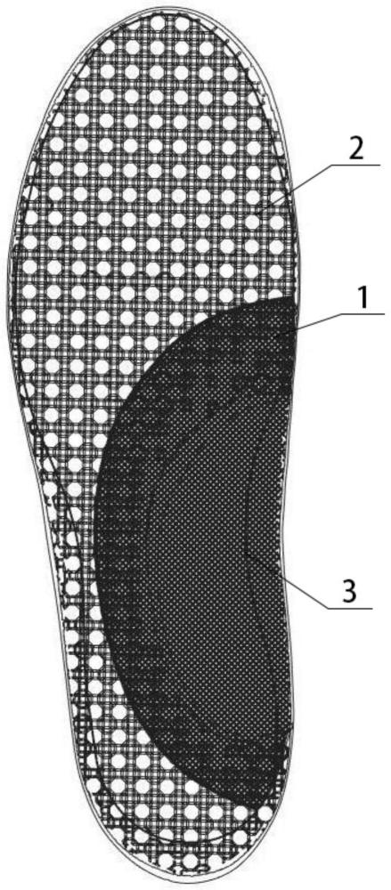 足弓分区结构渐变相连的3D打印鞋垫及设计制造方法