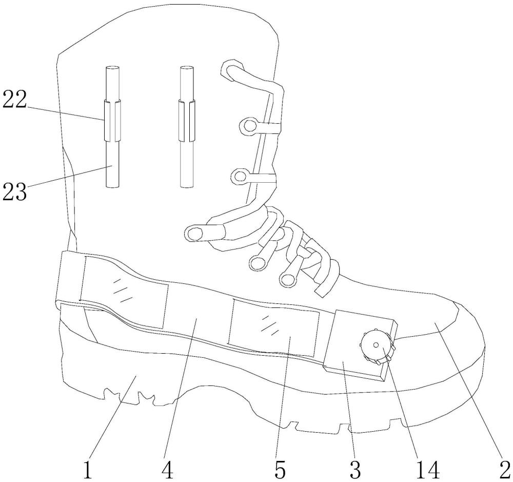一种用于水域防滑救援靴的反光警示结构