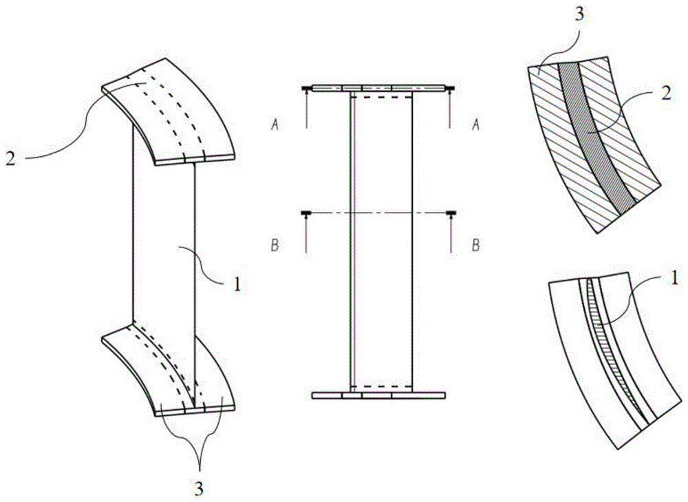 一种正交三维机织复合材料出口导向叶片及其制造方法