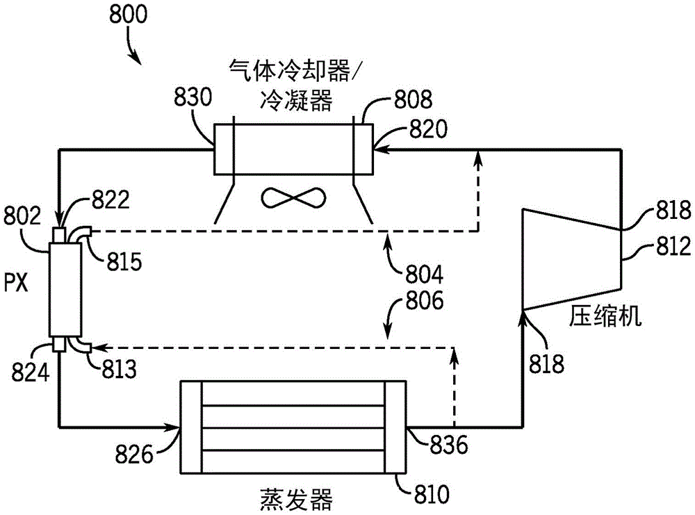 带有高速旋转式压力交换器的制冷系统