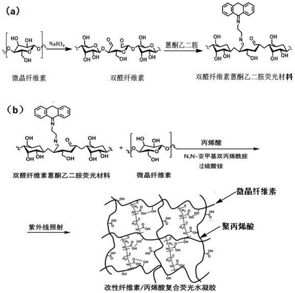 一种改性纤维素/丙烯酸复合荧光水凝胶及其制备方法和应用