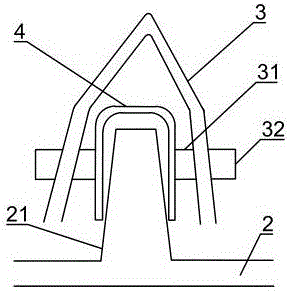 一种散热器格栅的定位减震结构