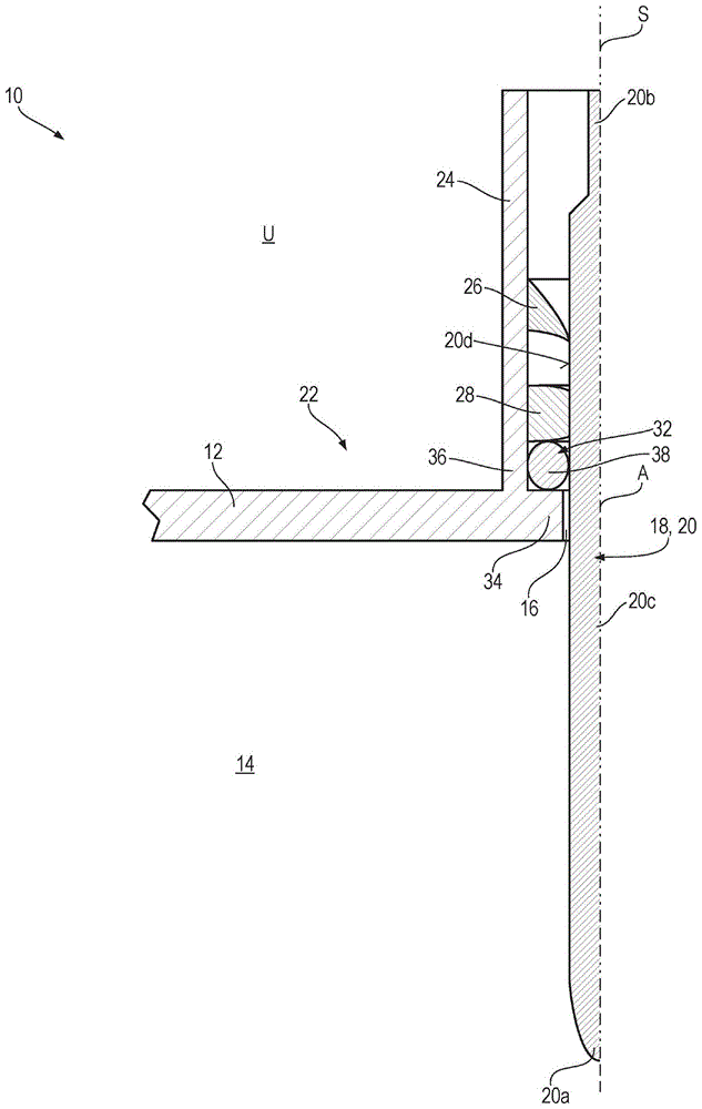 具有贯穿容器壁的传感器装置的改进的保持装置的液体容器