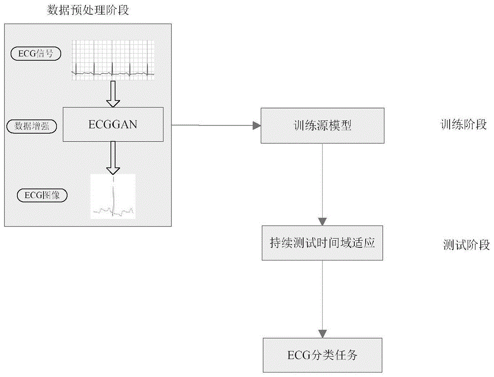 一种基于持续测试时间适应的心率失常分类方法