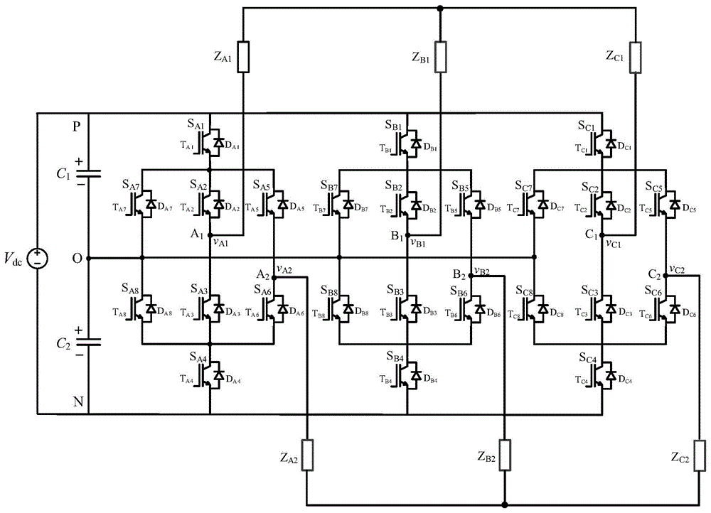 三相三电平独立双输出变换器及其载波PWM调制方法