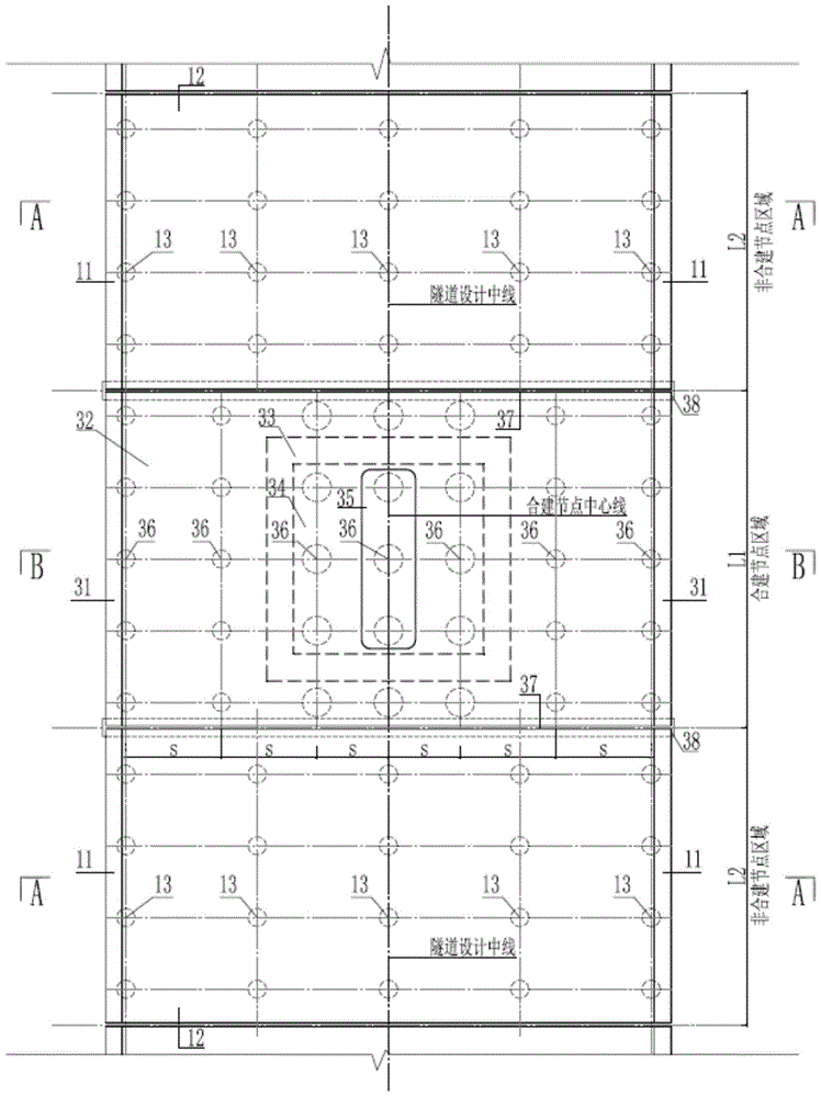 一种下穿隧道与上跨桥墩合建结构及设计方法