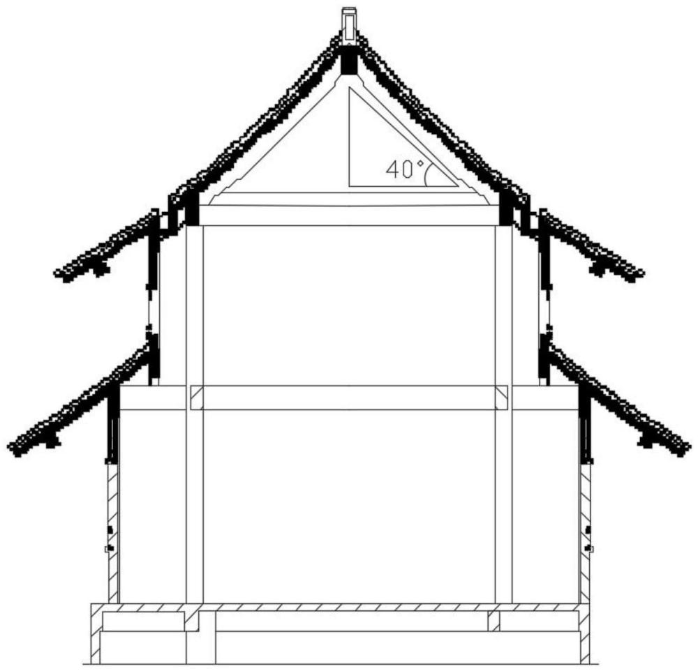 大角度双层飞檐屋面异形钢结构及建造方法