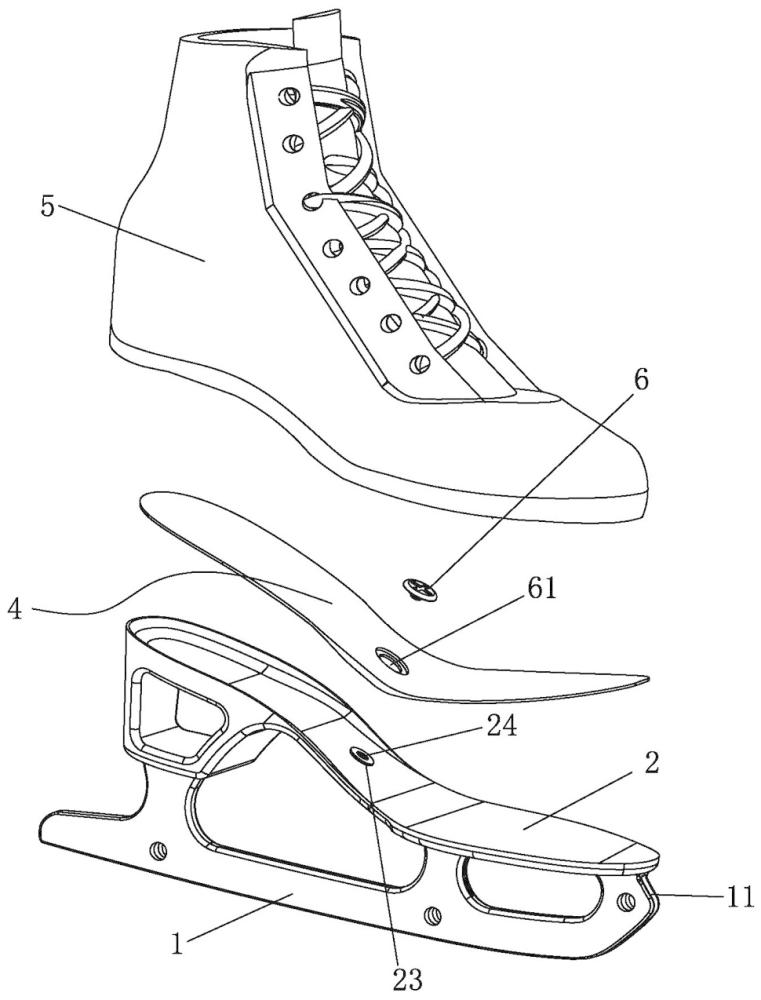 一种鞋底与刀托一体化结构及冰刀鞋