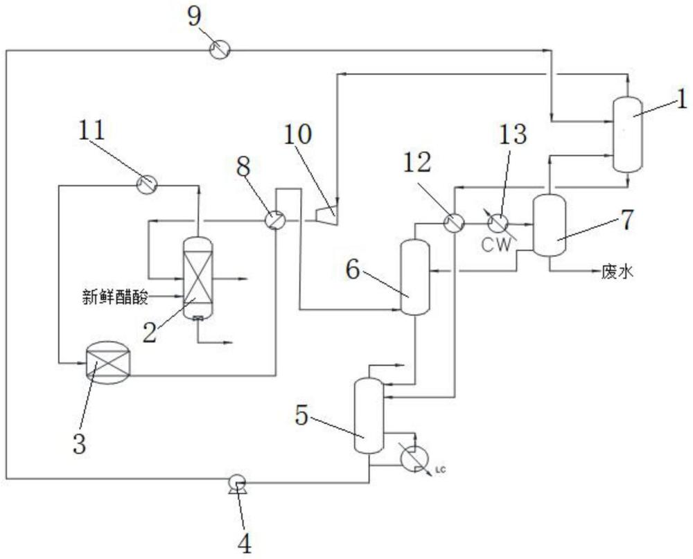 一种醋酸乙烯节能生产系统