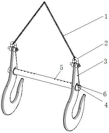 一种能够安全吊装不同宽度轮轴的吊具
