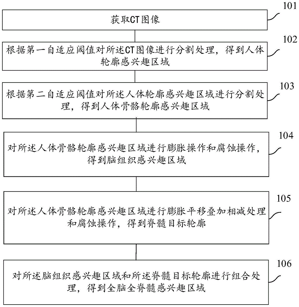 一种全脑全脊髓自动勾画方法、装置、电子设备和介质