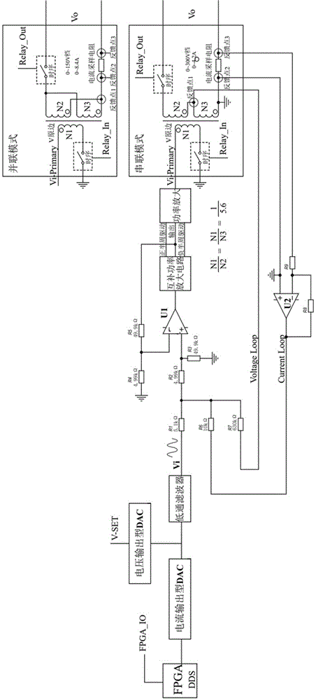 一种用于线性交流电源输出交流电压电路系统及工作方法