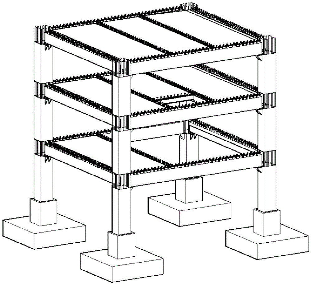 一种可多层同步浇筑的钢筋混凝土装配式框架体系及方法