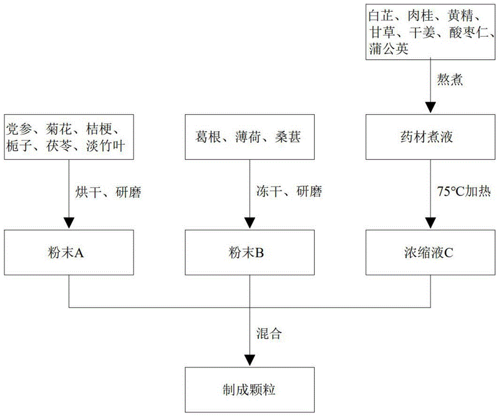 一种含党参的排五毒药方及其制备方法