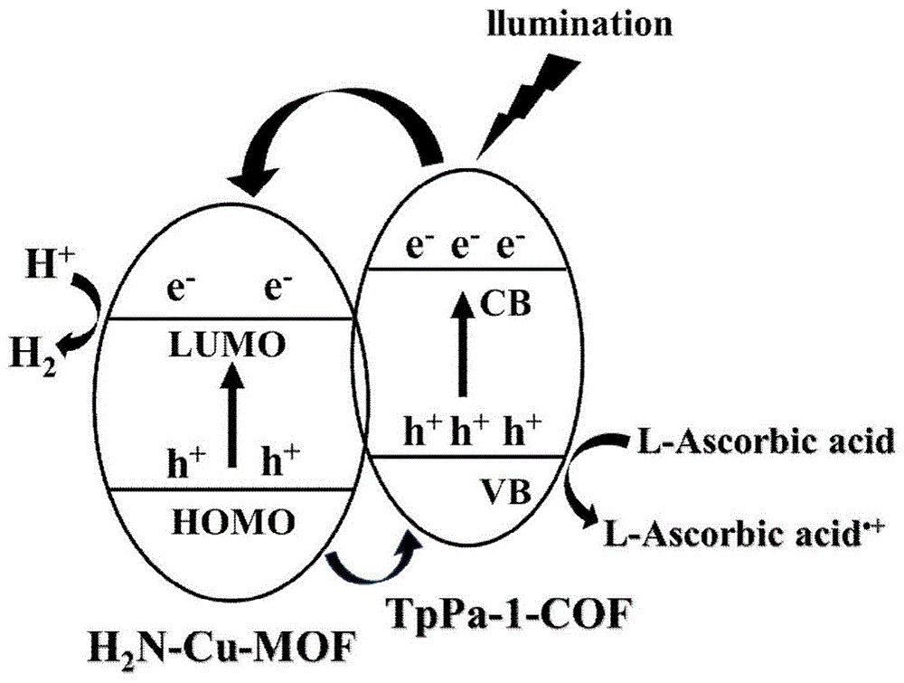 H2N-Cu-MOF/TpPa-1-COF光催化剂及其制备方法和应用
