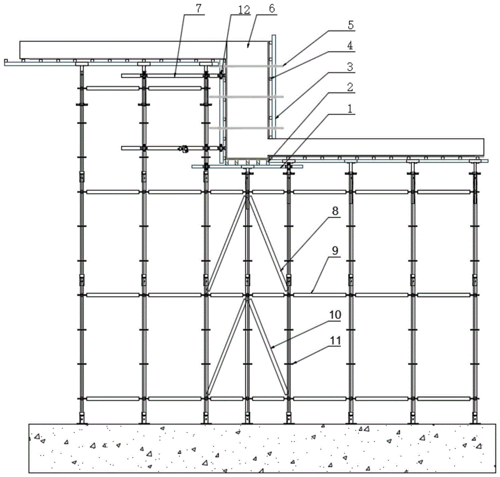 一种超限框架梁用盘扣式钢管支撑架施工方法