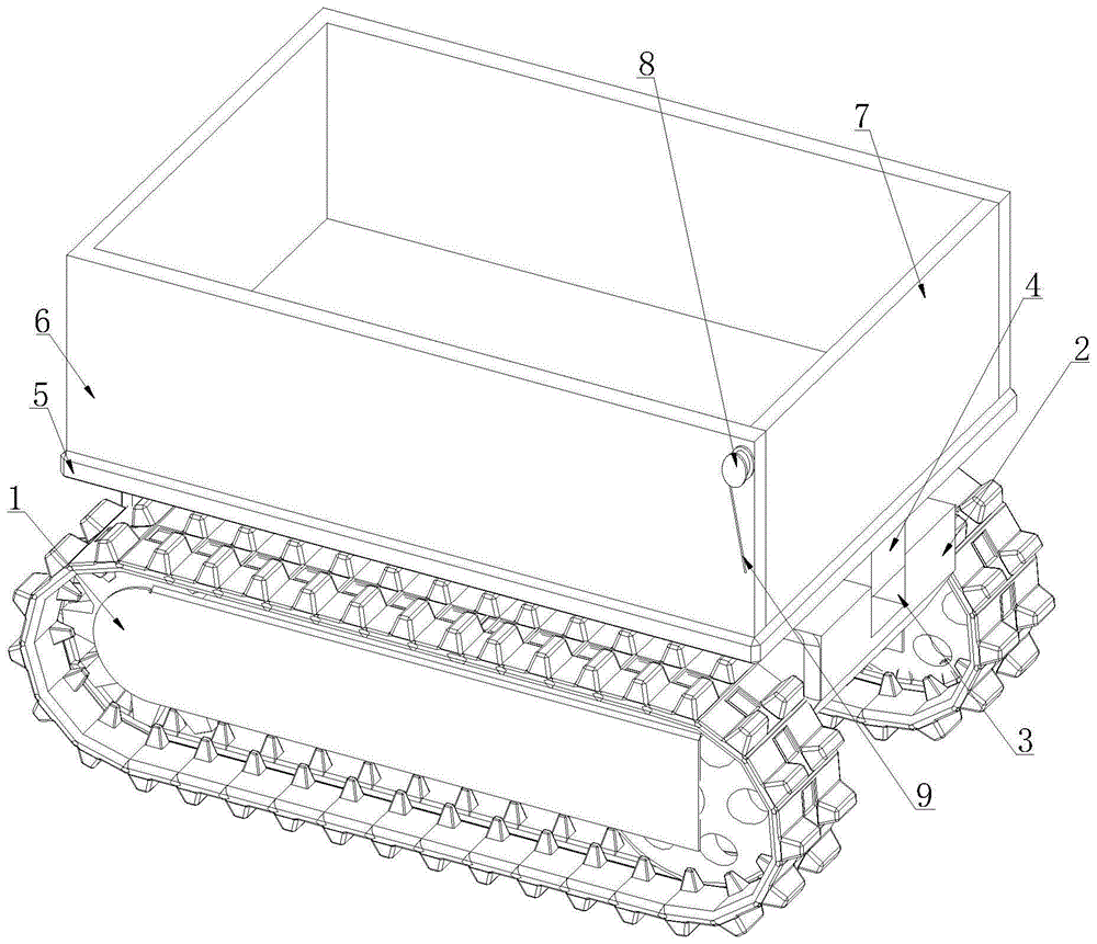 自动卸料气动履带式平板车及其工作方法