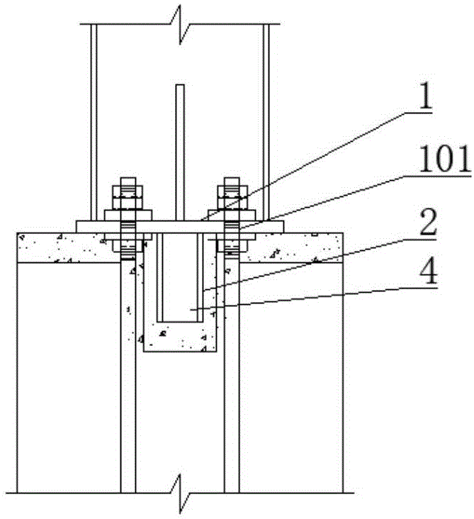 一种钢柱地脚螺栓及剪力键槽模块化综合精准控制施工方法
