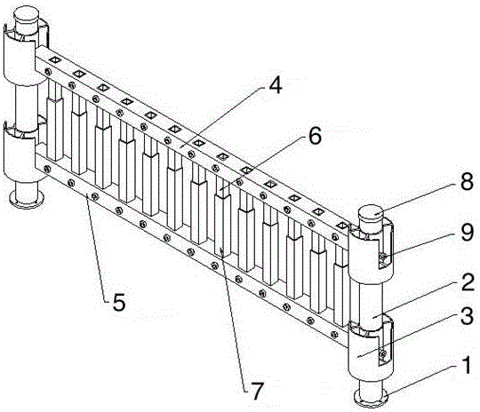 一种装配式可调节围栏结构及其安装方法