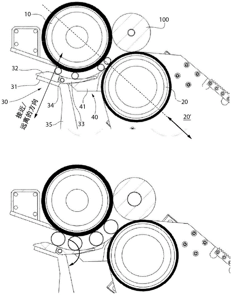 复卷机及相关的可适于不同直径的芯的芯引入托架