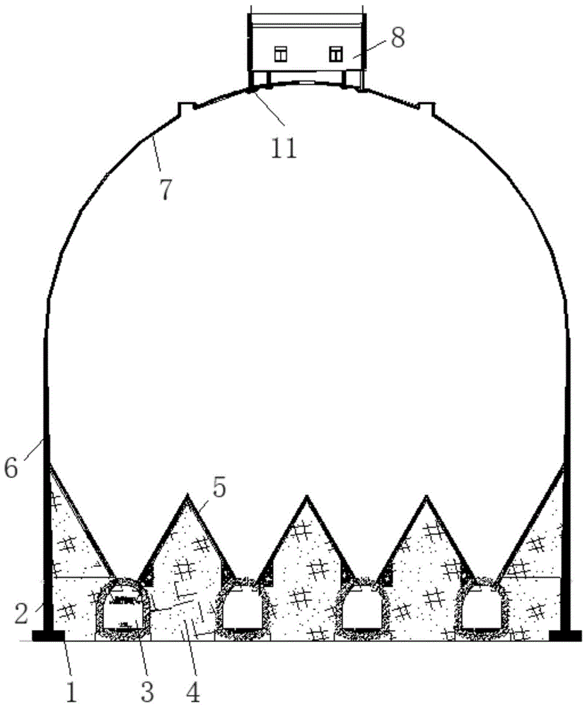 大直径气膜穹顶球仓的煤炭储运结构