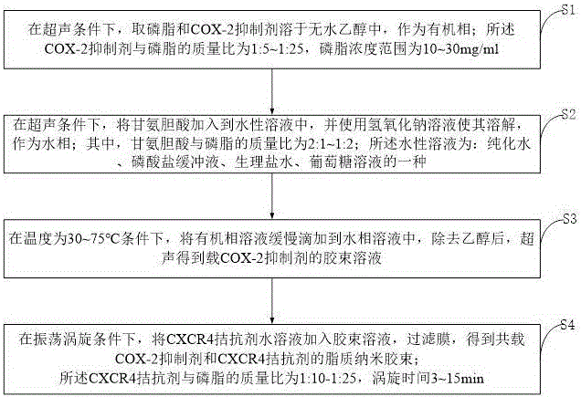 基于抑制肿瘤COX-2和CXCR4的共载脂质纳米胶束及制备方法