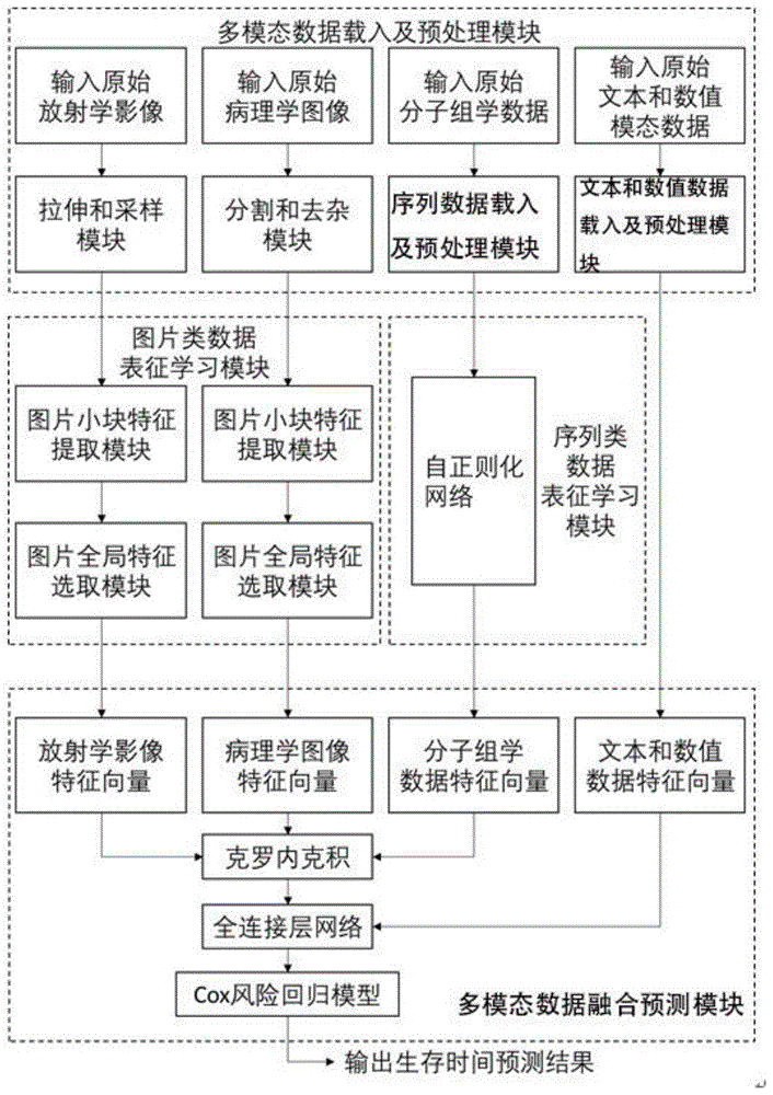 基于改进深度神经网络的多模态癌症数据生存分析系统