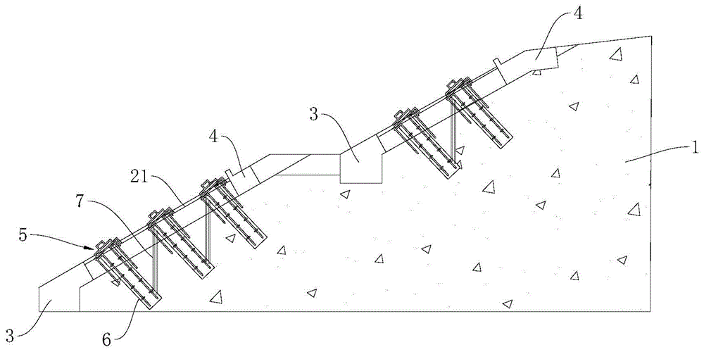 一种坡面建筑混凝土层防滑坡固定装置