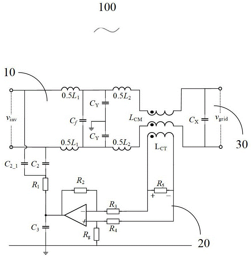 一种混合滤波器电路结构及混合滤波器平面磁集成方法