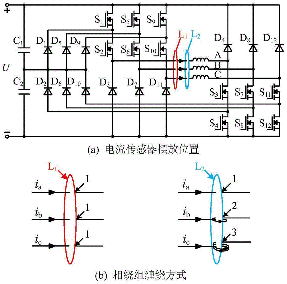 不对称三电平中点钳位型功率变换器相电流重构方法