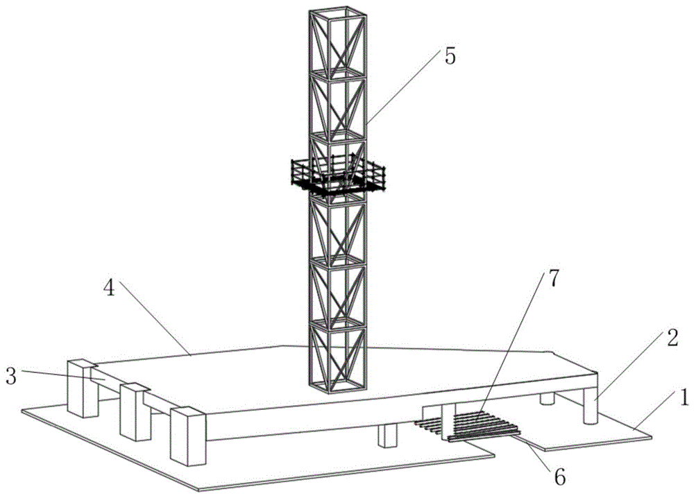 基于裙楼架空设置塔吊基础的施工方法