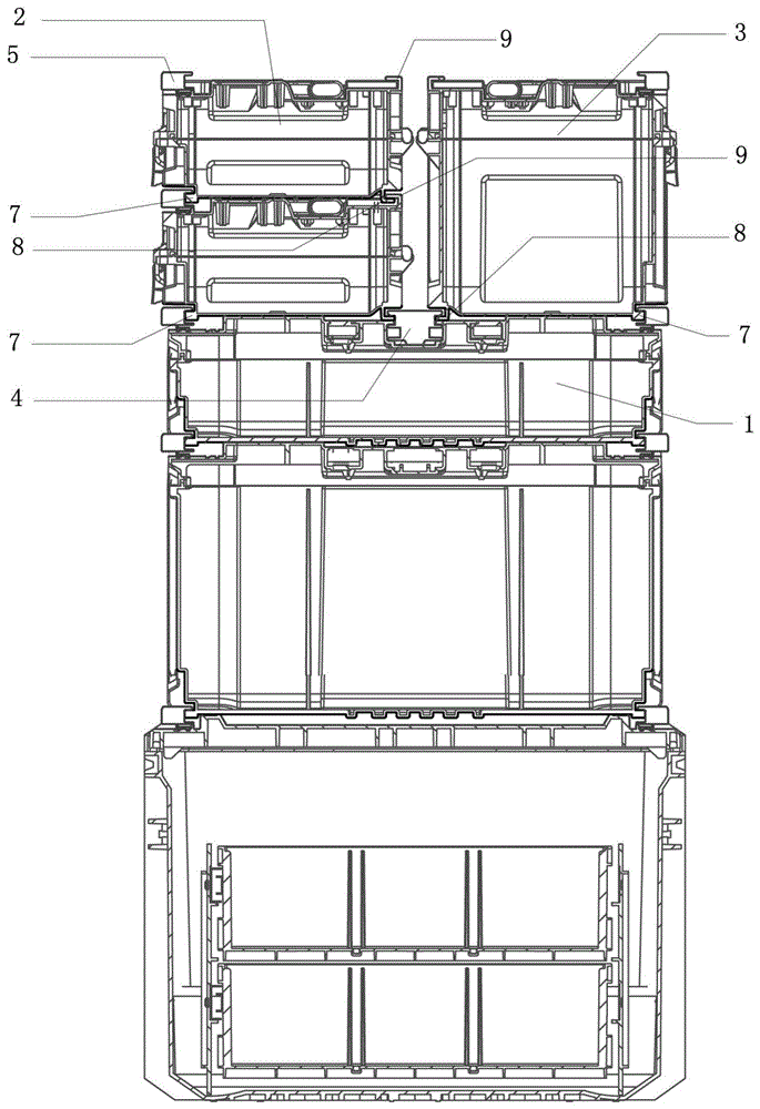 具有多种堆叠方式的工具箱组合