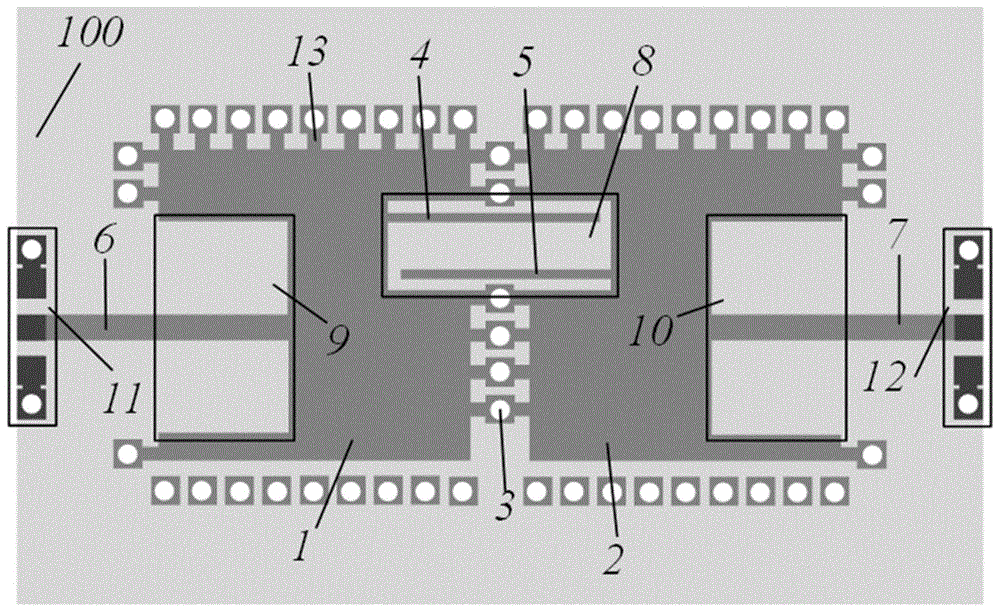 一种基于GaAs技术采用微带和半模SIW混合结构的宽带滤波芯片